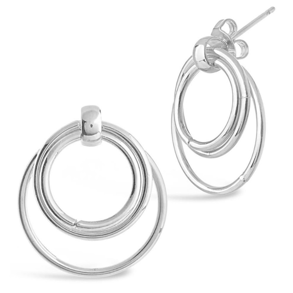 NWT Sterling forever front facing double hoops - Picture 2 of 2